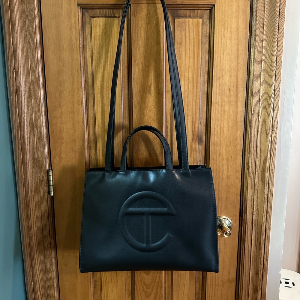 Telfar Black Tote Bag Sleek Structured Design